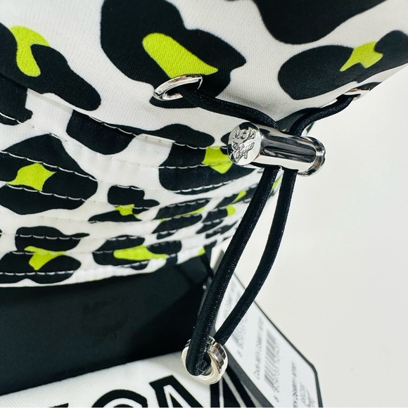 MCM Leopard Print Bucket Hat Multi Logo Embroidered Adjustable NWT - Picture 10 of 16